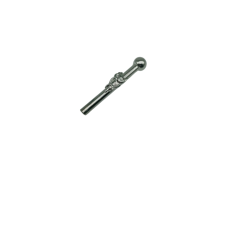 luxury snorter tube with owl, silver coloured
