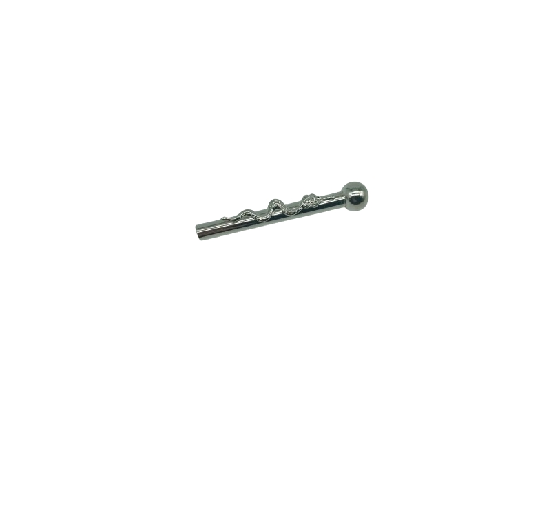 luxury snorter tube with snake, silver coloured