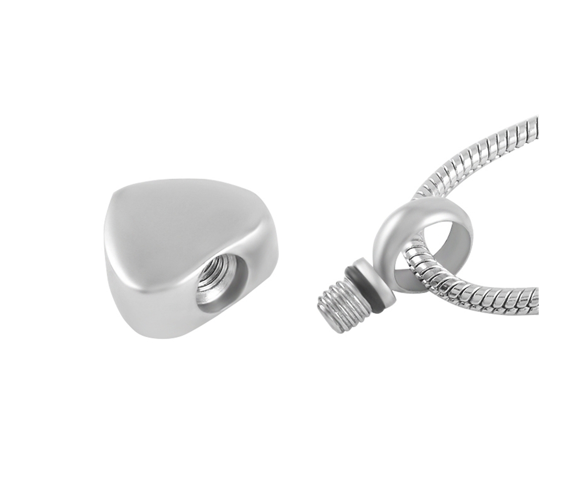 ashes jewellery stainless steel  polished heart necklace memorial urn