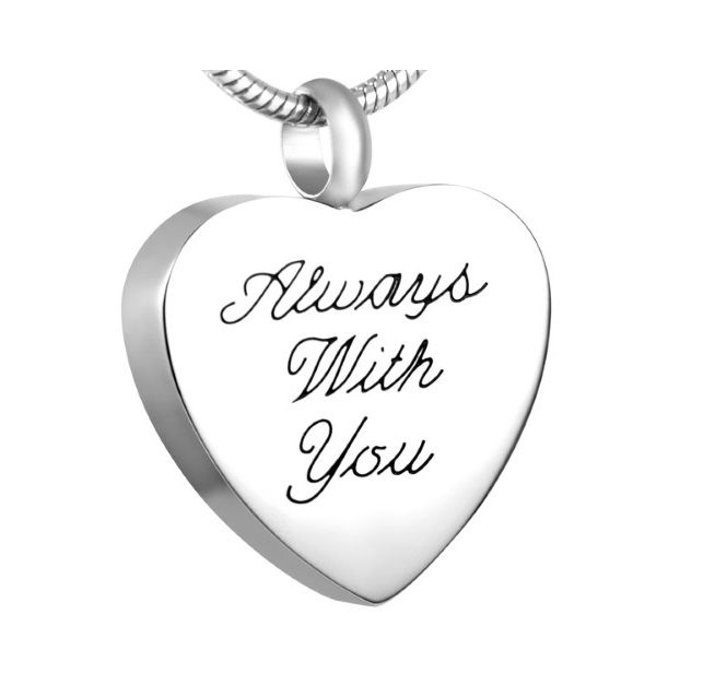 Ashes Jewellery stainless steel Always With You Heart necklace memorial urn