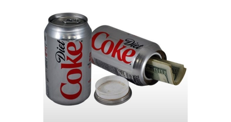 Diet Coke stash can diversion safe with added weight