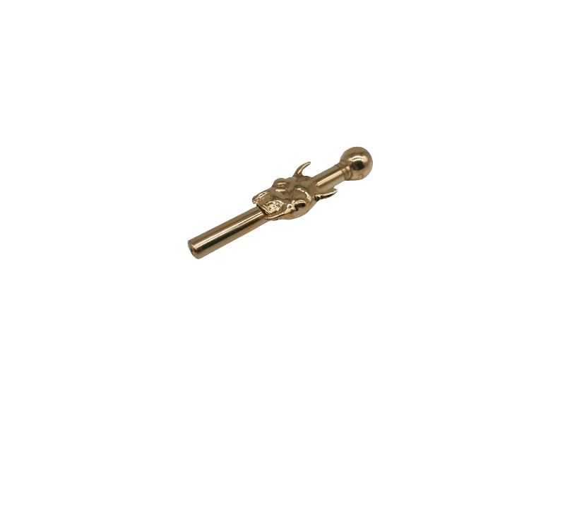 luxury sniffer with large devil face, gold coloured