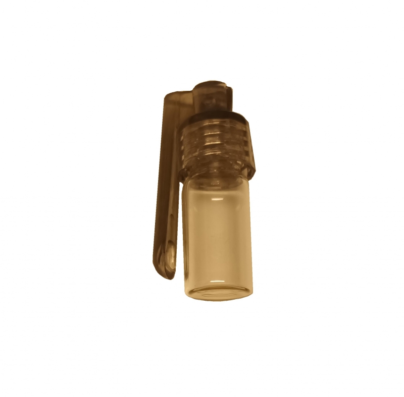 Small snorting bottle with side spoon Grey