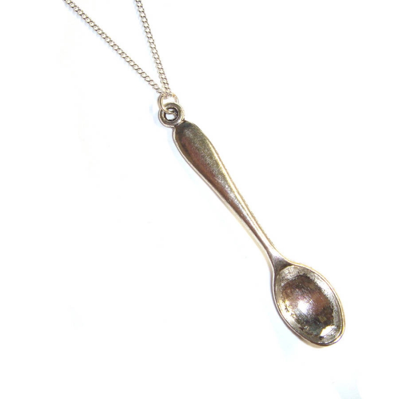 Ibiza snorting spoon on necklace (for snuff)
