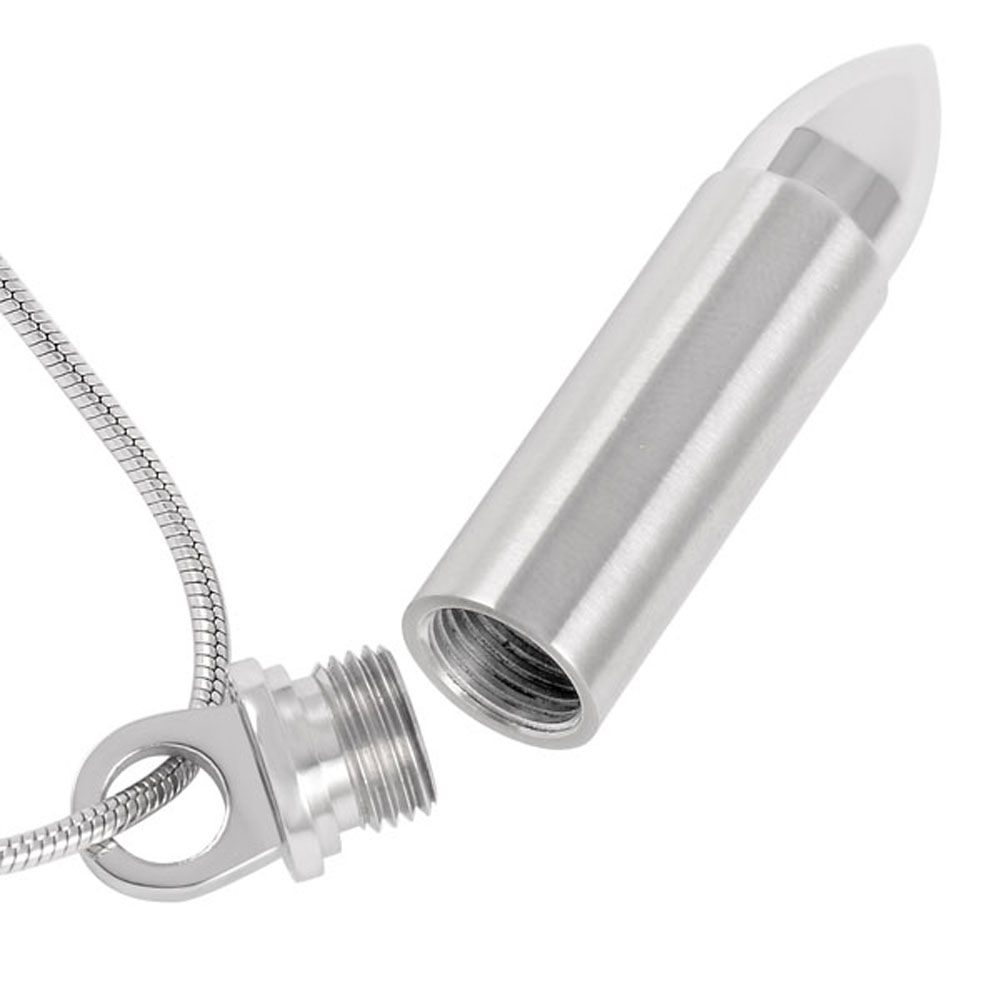 Secret inconspicuous pill box hiding stash Bullet pendant  