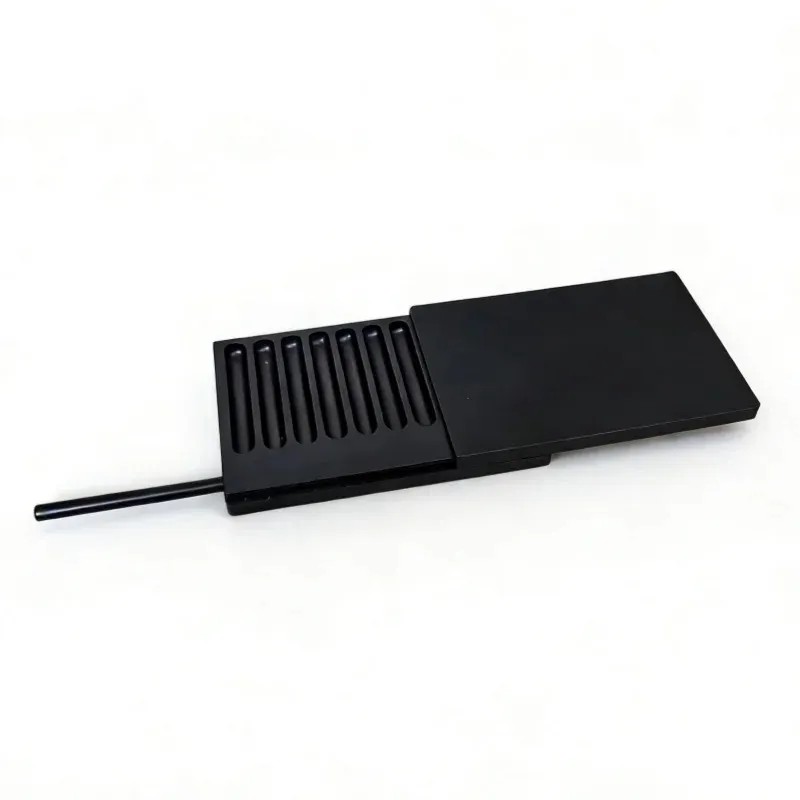 Black snuff box kit 7 grooves compartments wi