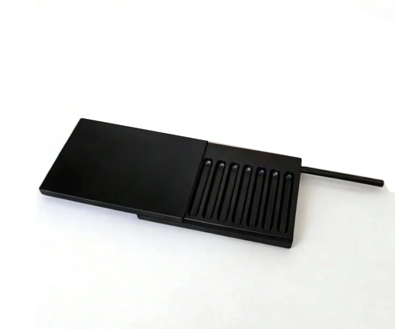 Black snuff box kit 7 grooves compartments wi