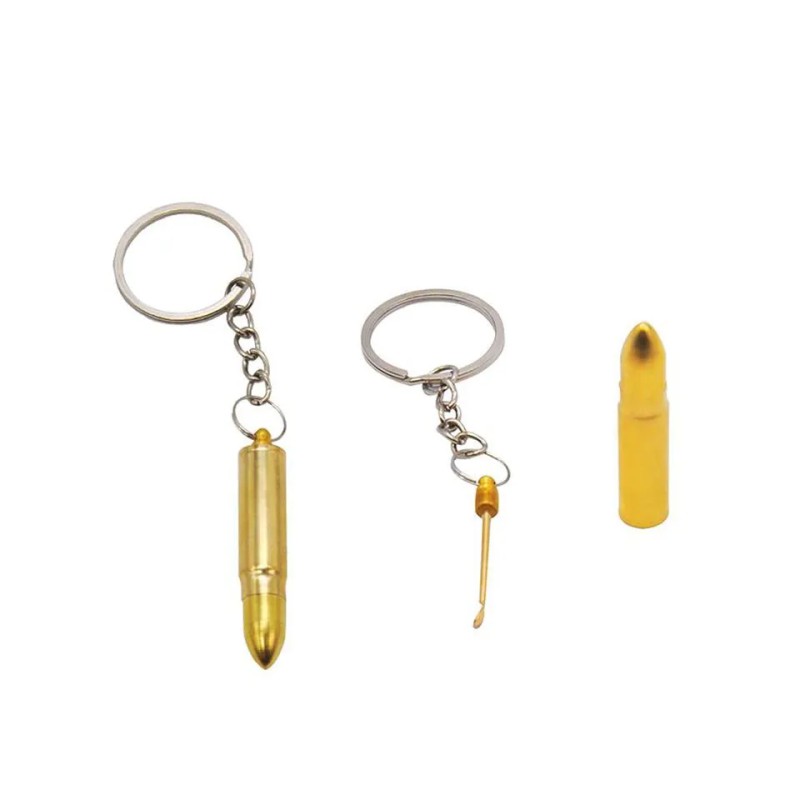 Bullet with secret spoon, keyring