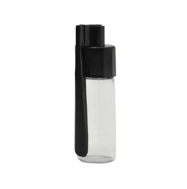 Large clear glass bottle with side spoon Blac