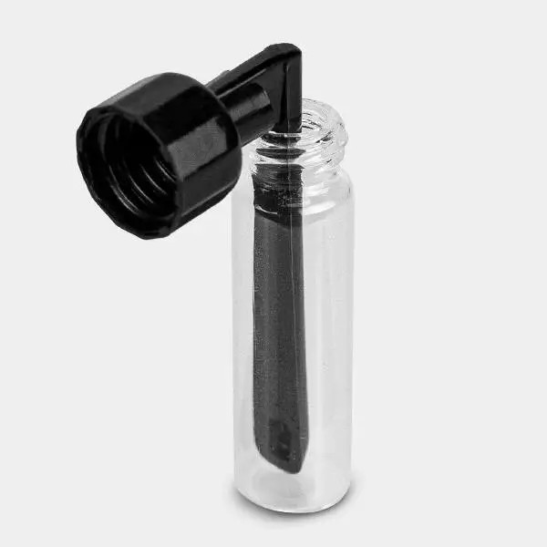 Large clear glass bottle with side spoon Blac