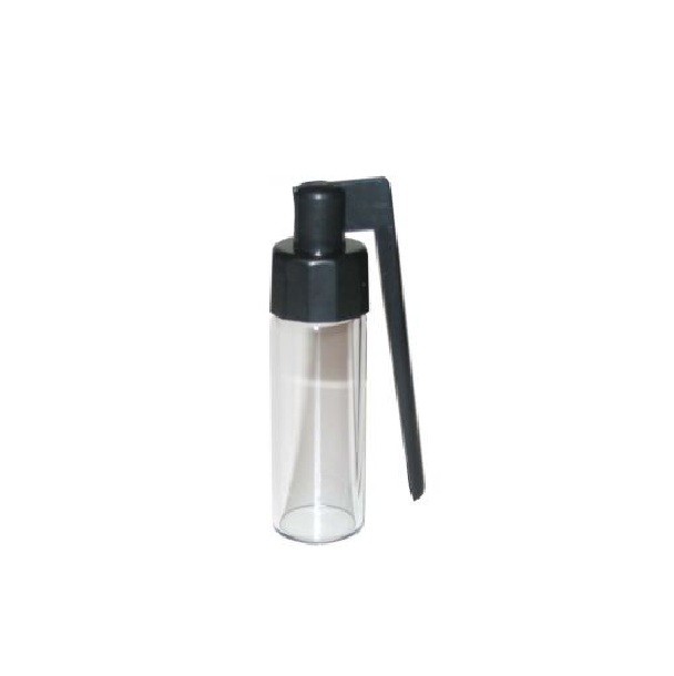 Large clear glass bottle with side spoon Blac