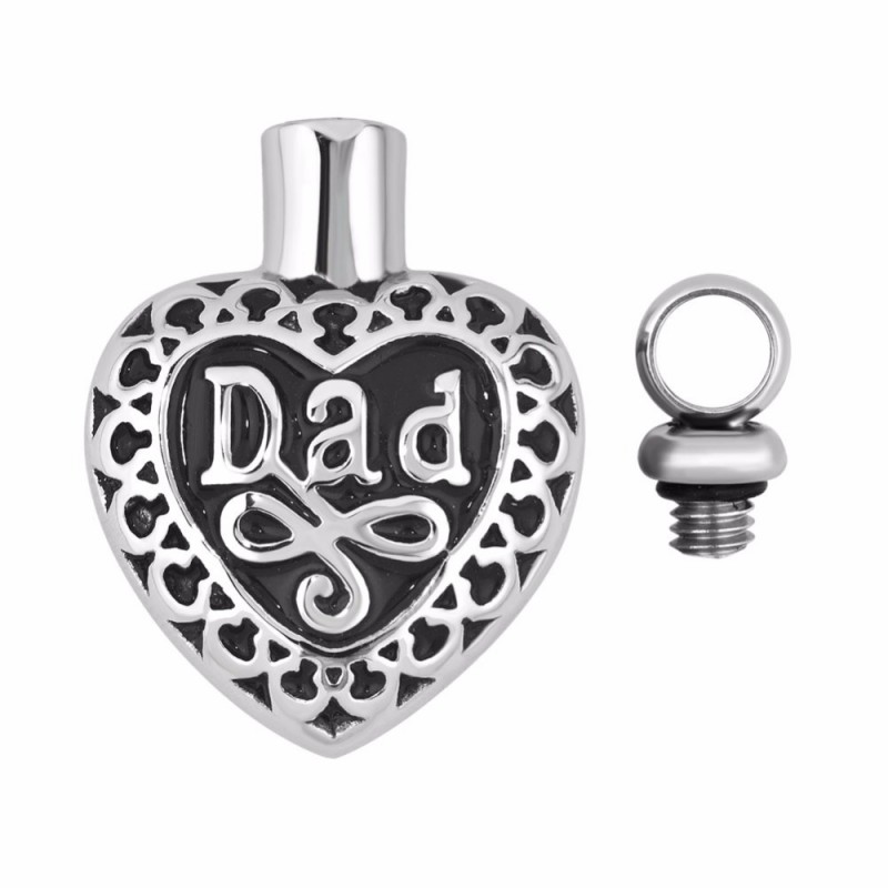 Ashes Jewellery stainless steel Dad Heart nec