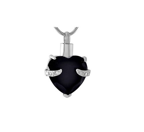 Ashes Jewellery stainless steel Black Heart n