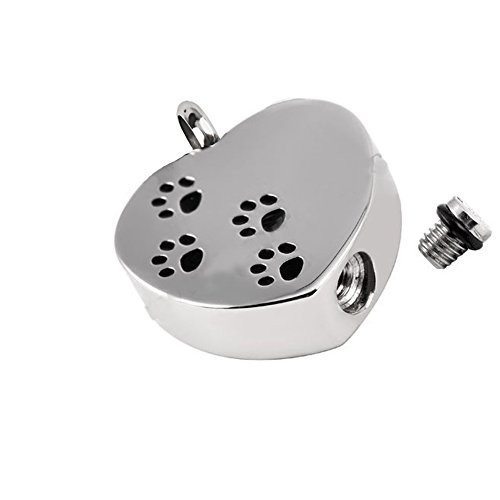 Ashes Jewellery stainless steel Paw print Hea