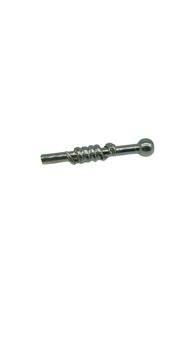luxury sniffer tube with twisted snake, silver coloured