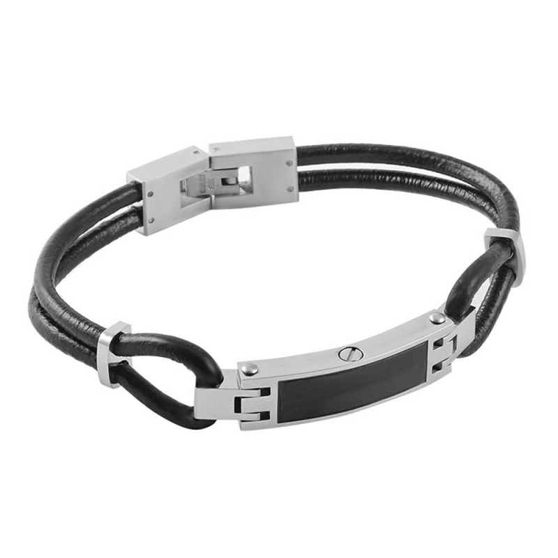 ashes jewellery men's leather and steel cremation jewellery urn bracelet