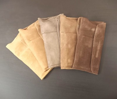 large brown suede pouch snuff kit 