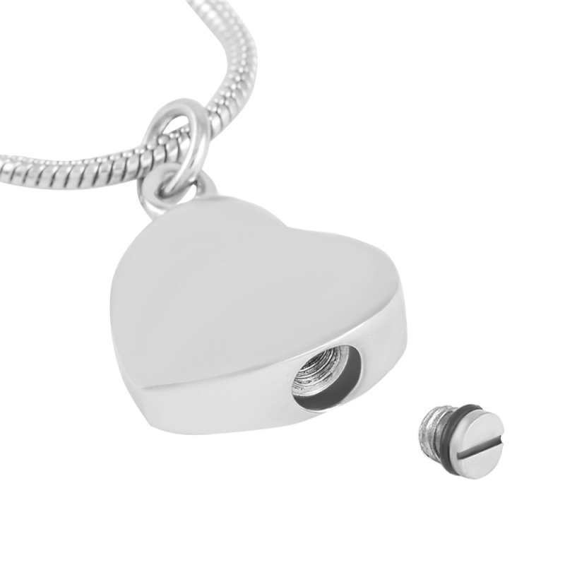 ashes jewellery stainless steel diagonal heart charm memorial urn