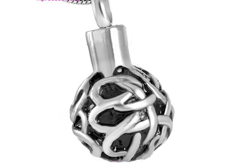 ashes jewellery stainless steel celtic ball necklace memorial urn