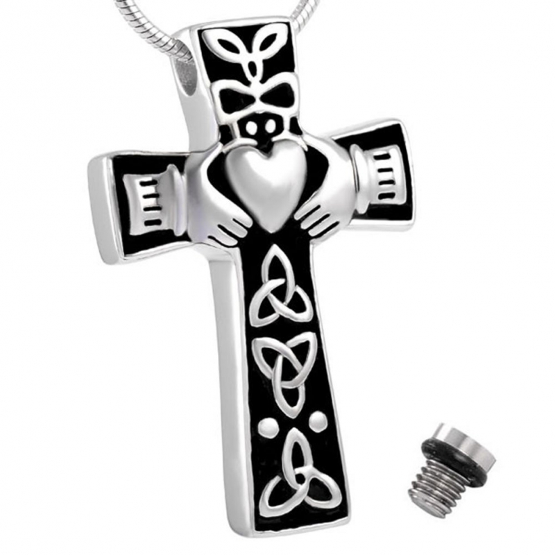 ashes jewellery stainless steel loyalty cross necklace memorial urn